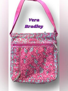 Vera Bradley Pink and Turquoise Floral Crossbody Bag